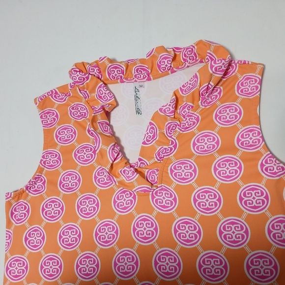 Lulu- B V Neck Sleeveless Colorful Mini Dress. Size M - Picture 6 of 7